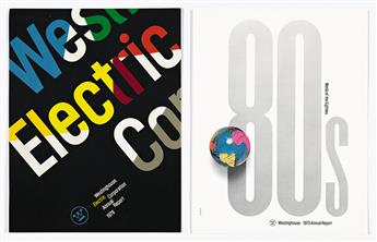 PAUL RAND (1914-1996).  WESTINGHOUSE. Progressive proofs & 5 small advertising sheets. Circa 1978. Sizes vary.